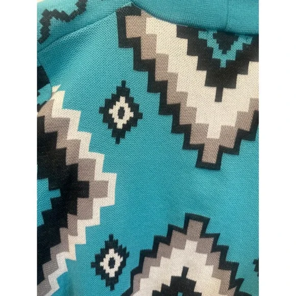 Western cowgirl Sterling Kreek Turquoise Aztec Cardigan Sweater Women's XL boho - Picture 8 of 9